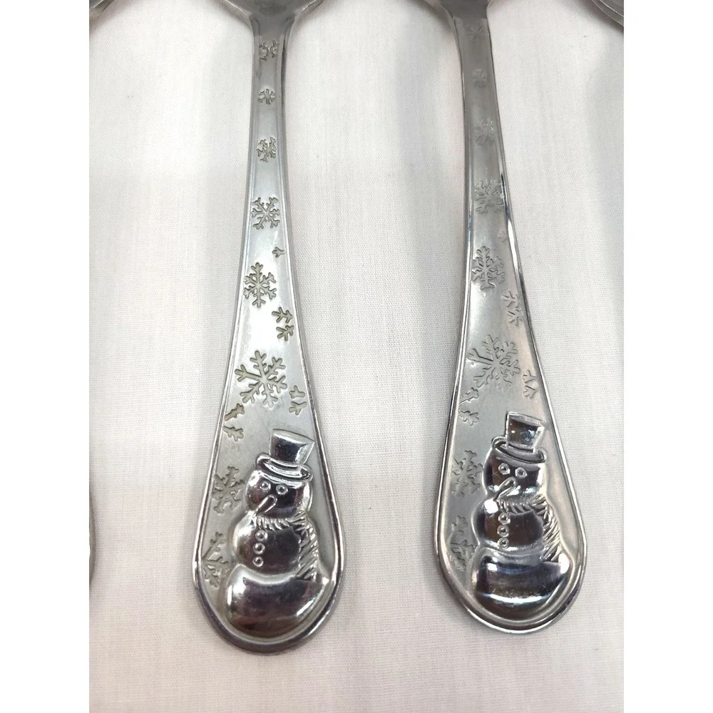 4 Cambridge Snowman Frost Large Place Oval Soup Spoon 8